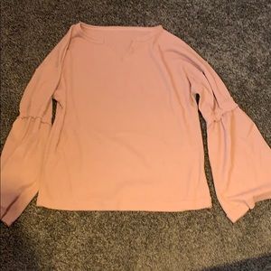 Pink shirt with flare sleeve